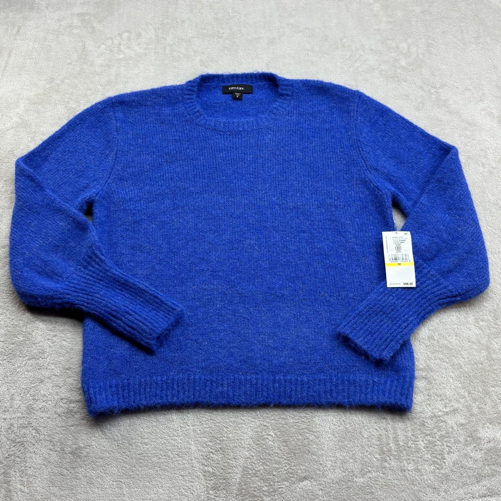 Karen Kane Blouson Sleeve Sweater Womens M Royal Blue Royal Chill Winter Cozy